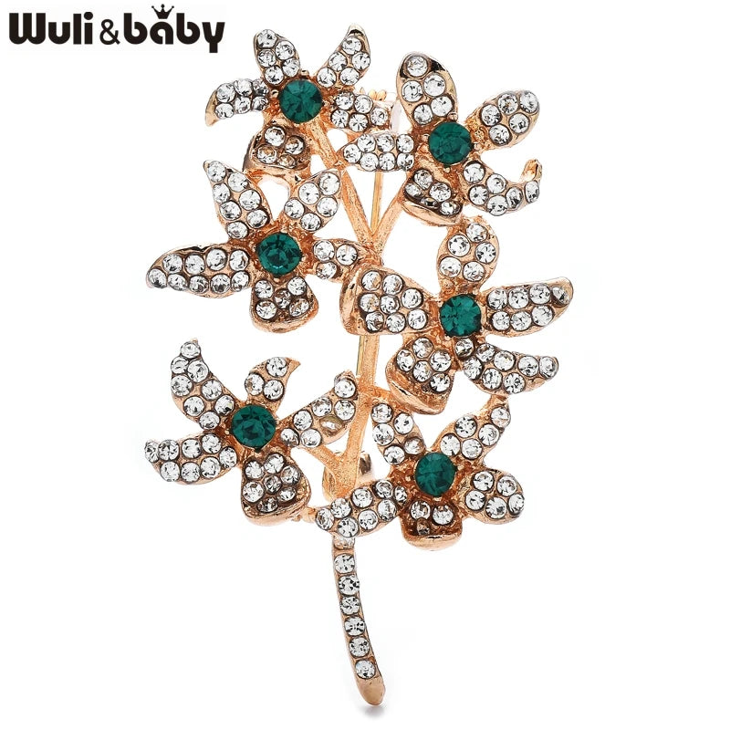 PENDRA Florielle6 Rhinestone Brooch