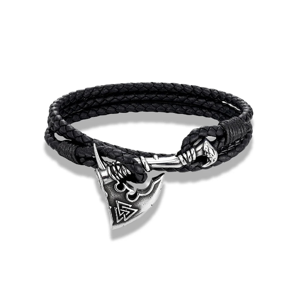 PENDRA Vikingaxe Leather Cord Viking Axe Bracelet