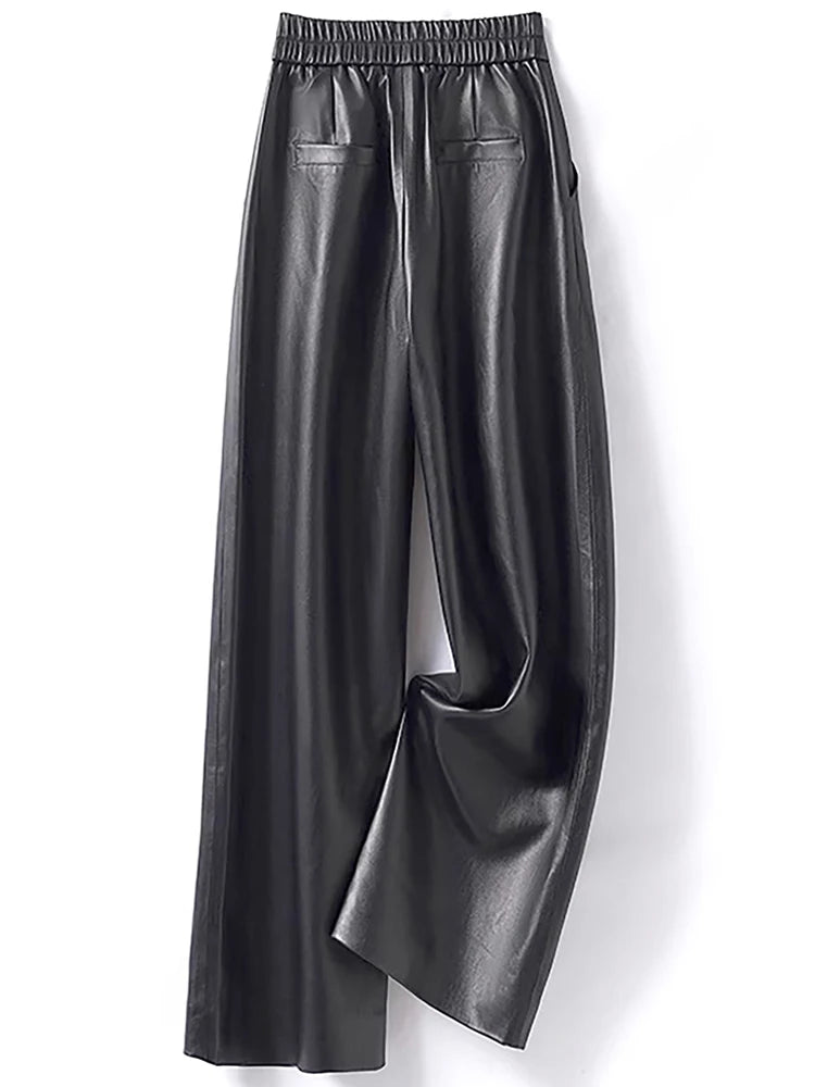 PENDRA Leather Elastic Waisted Pants