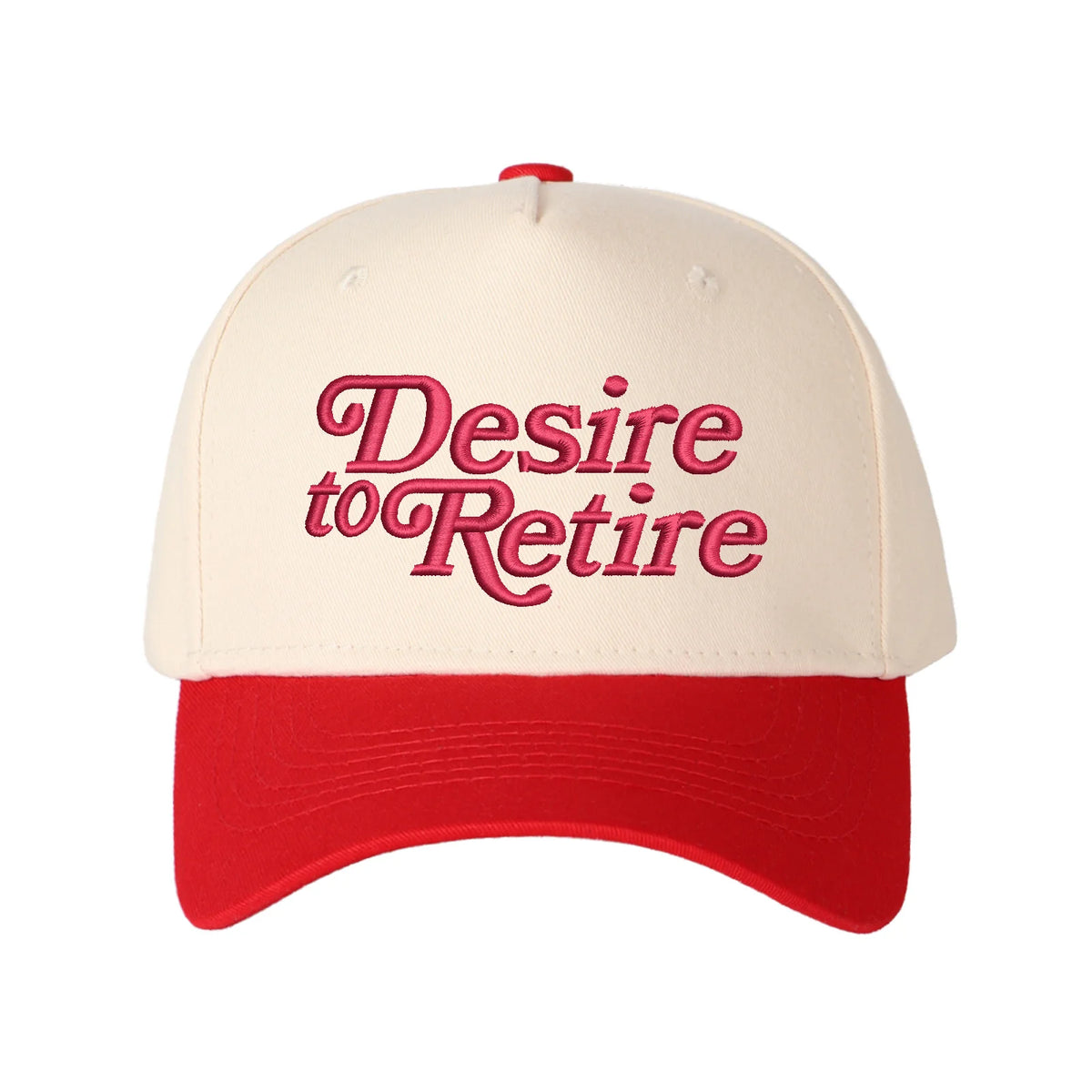 Desire to Retire Embroidered Trucker Hat - Adjustable Snapback Cap with Embroidered Letter Patch, Breathable Unisex Cap Suitable