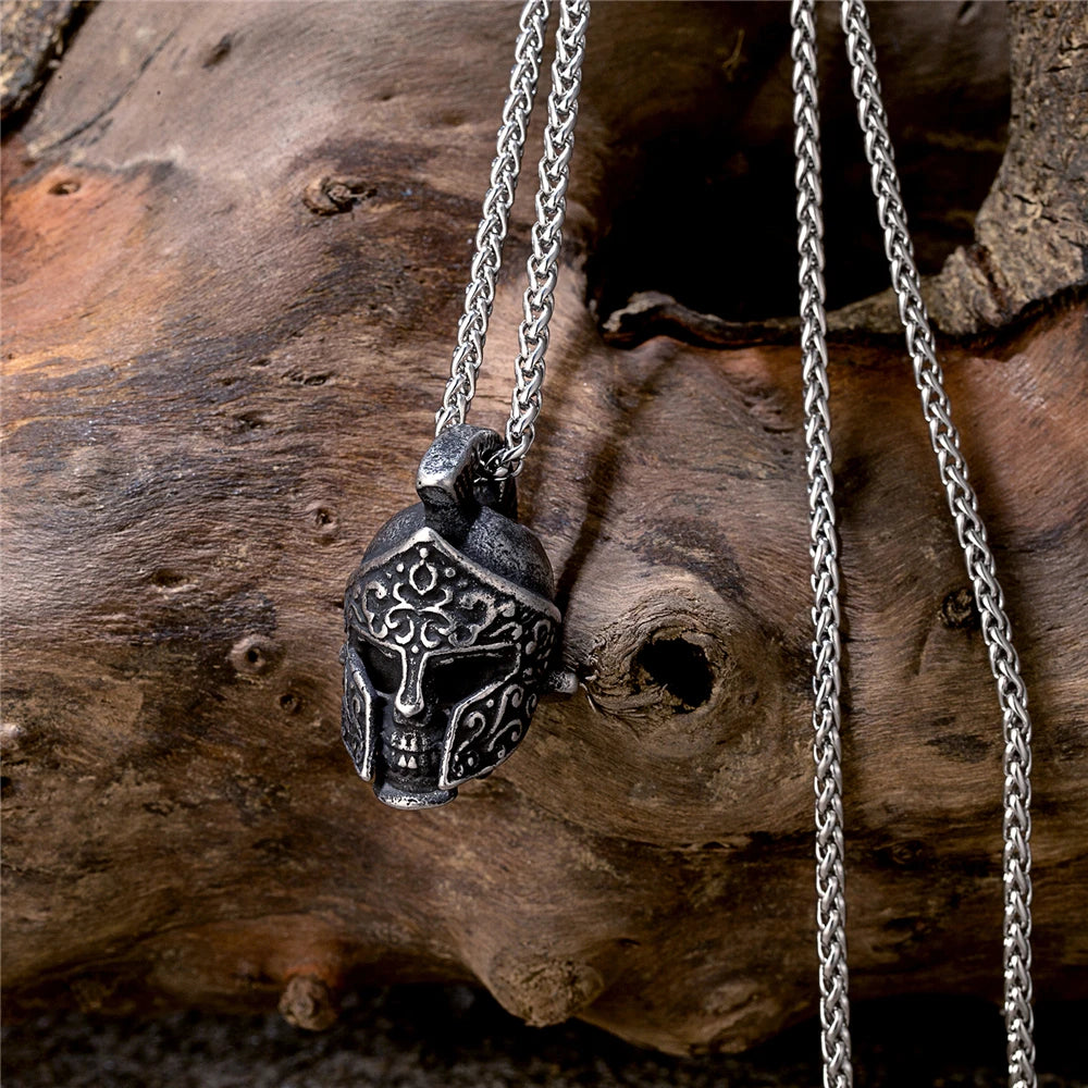 PENDRA Warrior Helmet Vintage Necklace