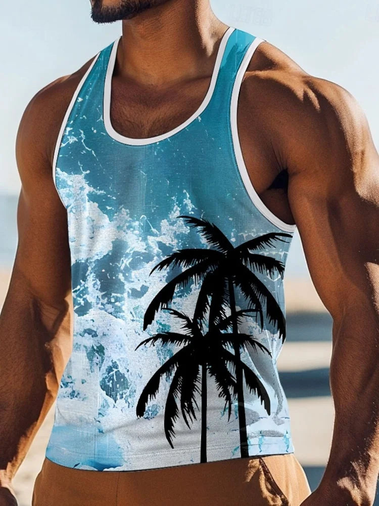 PENDRA Sleeveless Hawaiian Seaside T-Shirt
