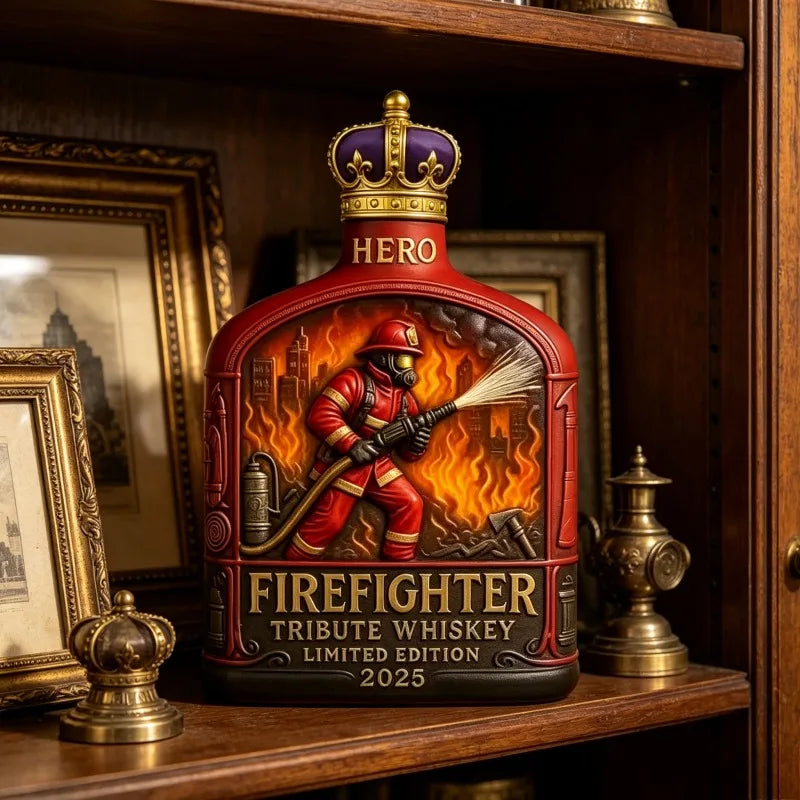 2026 Limited Edition Firefighter Whiskey Decanter Hero Tribute Design Bar Decor Collectible Ornament