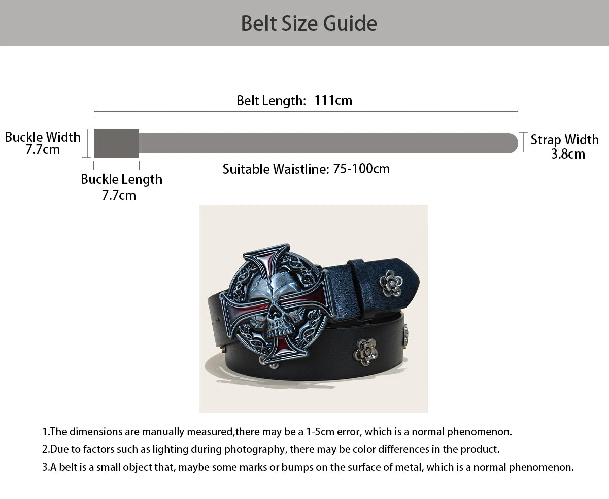 PENDRA Miralia D-Buckle Skull Gothic Belt