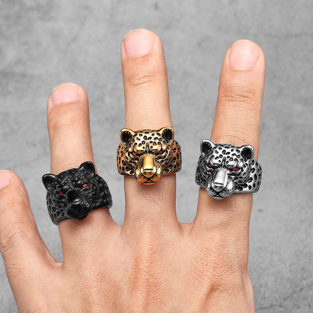 PENDRA Jaguar Leopard Animal Steel Ring