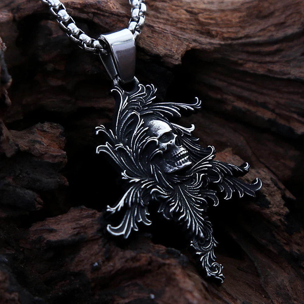 PENDRA Skullforge Retro Stainless Steel Skull Pendant