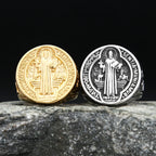 PENDRA Benedictus 316L Stainless Steel Saint Benedict Ring