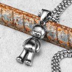PENDRA Teddy Bear Cute Steel Necklace