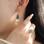 PENDRA Water Hotan Jade Silver Earrings