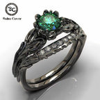 PENDRA Crystal Black Green Ring