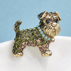 PENDRA Schnauzer Rhinestone Dog Brooch
