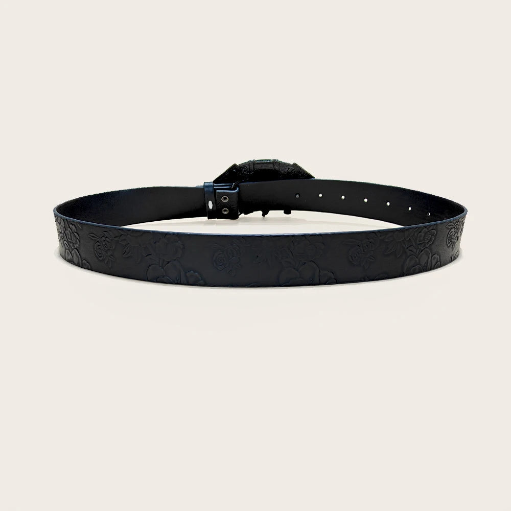 PENDRA Celesessa Leather Skull Gothic Belt