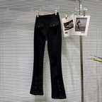 PENDRA Bowback High Waist Straight PU Leather Pants