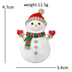 PENDRA Cute Enamel Snowman Brooch