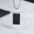 PENDRA Square Enamel Rectangle Pendant Necklace
