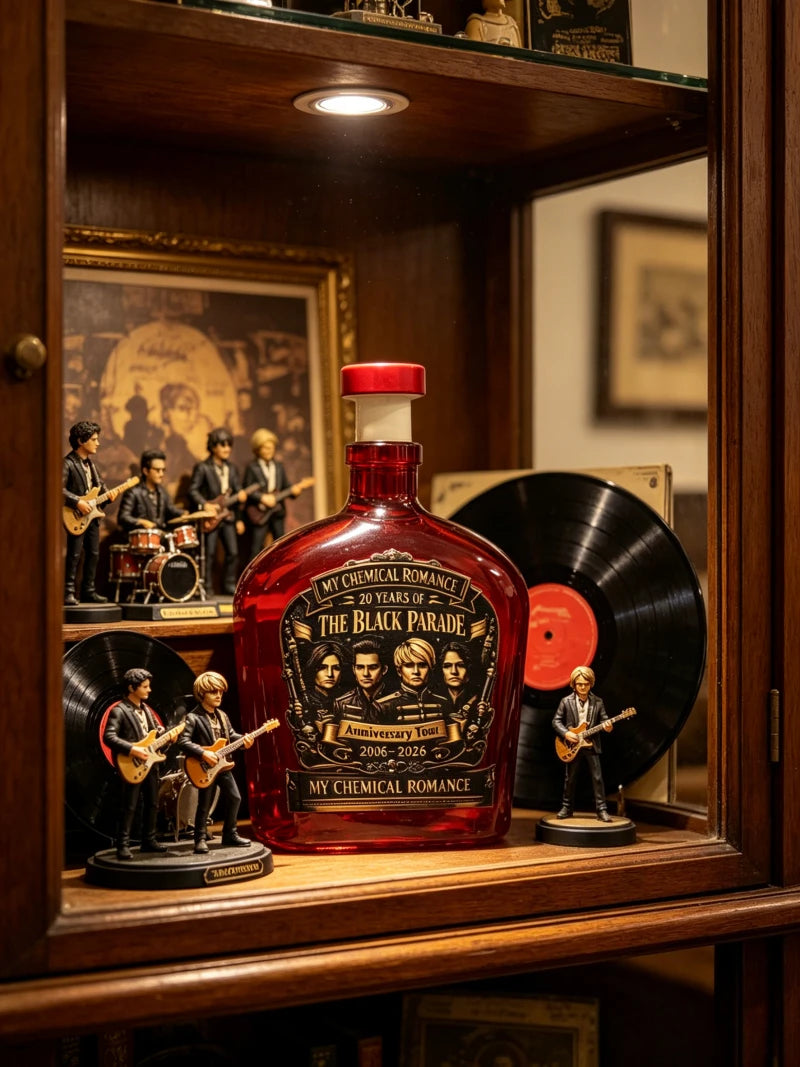 Retro Rock Portrait Wine Decanter Red Liquor Bottle  Bar Collectible Display Ornament My Chemical Romance The Black Parade 20th