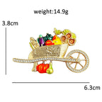 PENDRA Veggiecart Vintage Vegetable Cart Brooch
