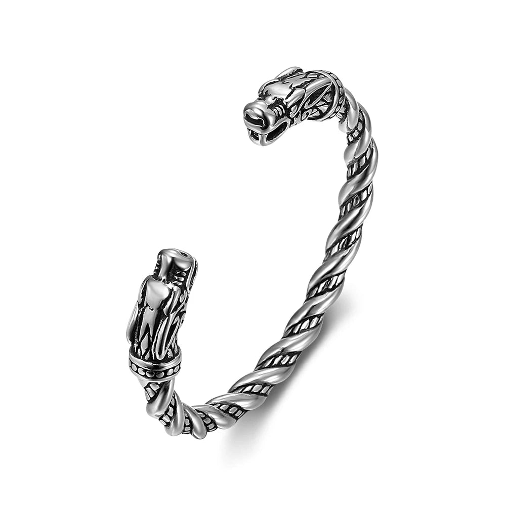PENDRA Ouroboros Snake Stainless Steel Chain Bracelet