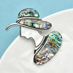 PENDRA Folibird Leaf and Bird Brooch