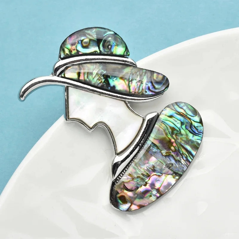 PENDRA Folibird Leaf and Bird Brooch