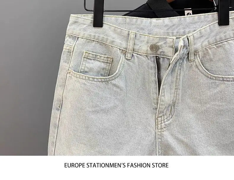 Light Blue Denim Shorts CowBoys Simple Solid Brand Summer New Slim-fit Non-elastic Washed Casual Half Pants Bermuda Shorts