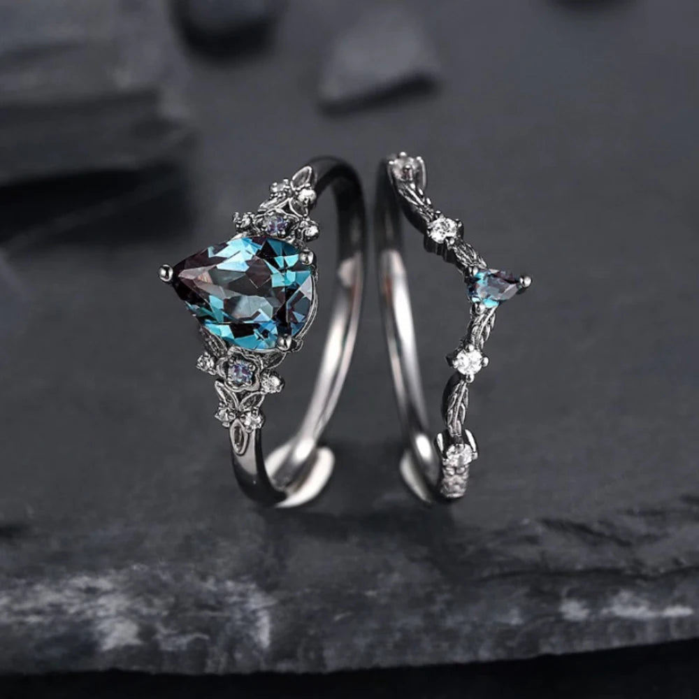 PENDRA Flower Black Ring