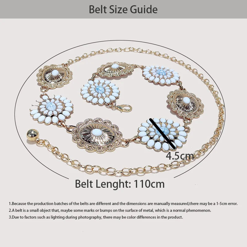 High-Quality Luxury Desiner Bohemian Ethnic Retro Waist Chain Alloy Skirt Decoration Belt Unique Personality Fashion Accessories