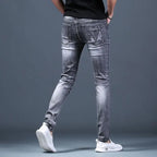 PENDRA Denim Cotton Printed Trousers