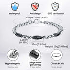 Cool Punk Stainless Steel Chain Bracelet for Men,21CM Silver Color Metal Chain Wristband,Hip Hop Jewelry Gift