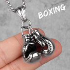 PENDRA Boxing Gloves Gym Steel Necklace