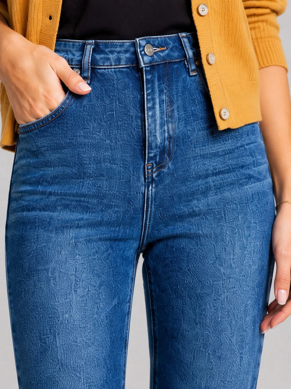 PENDRA Elastic Dark Wash Jeans