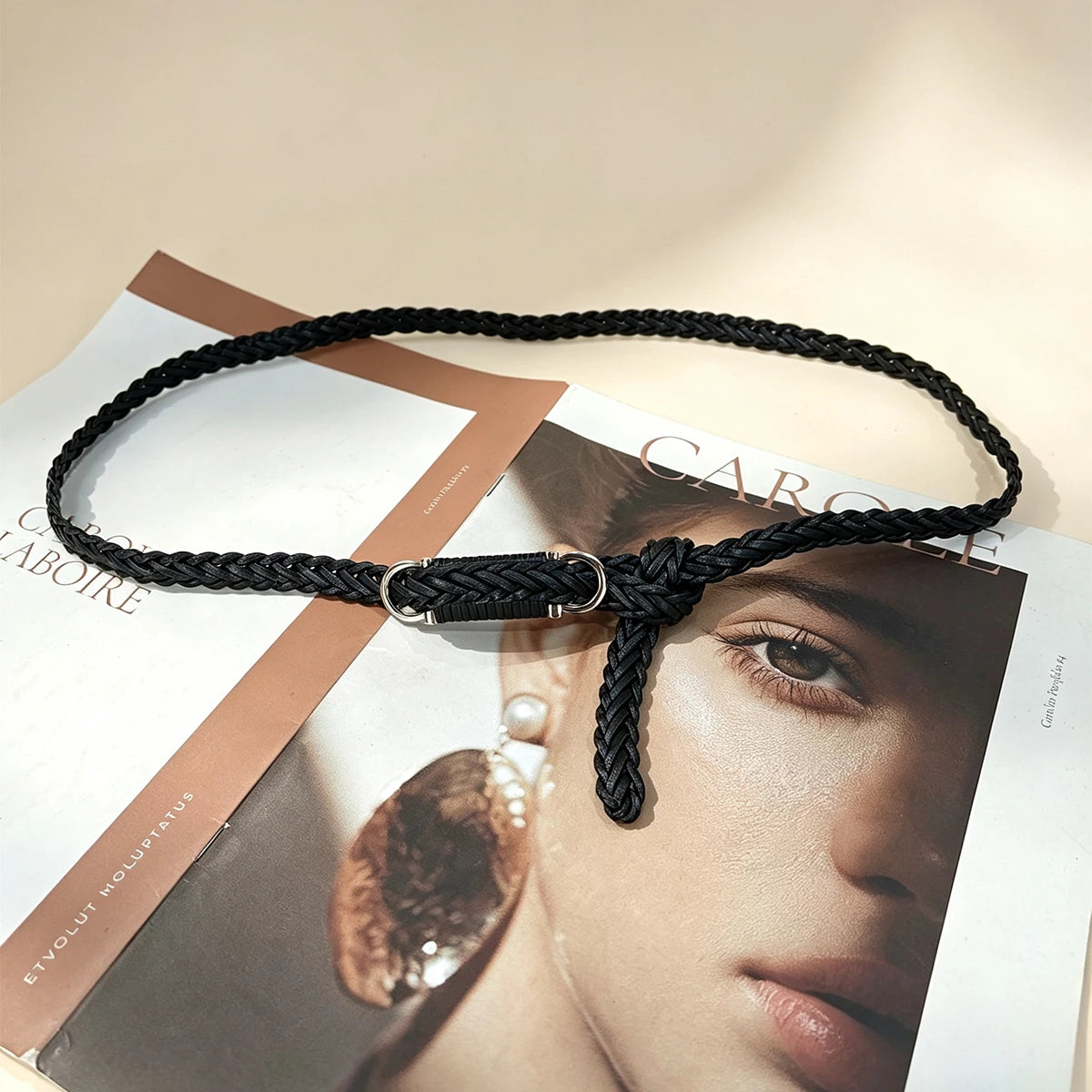 PULeather Braided Thin Belt For Woman Dress Shirt Decorative Girdles Strap Fashion Pin Buckle Female Waistband Ladies Waist Rope