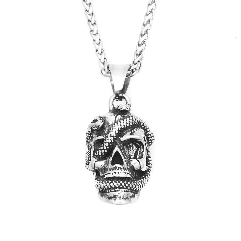 PENDRA Skullcarve Gothic Stainless Steel Skull Pendant