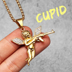 PENDRA Angel Cupid Gun Steel Necklace