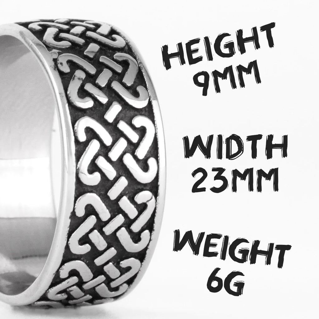 PENDRA Celtic Knot Symbols Steel Ring