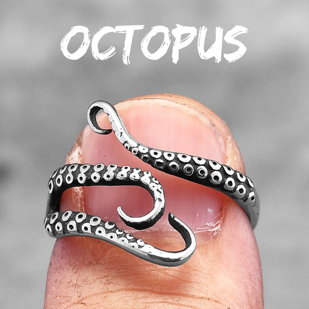 PENDRA Octopus Tentacles Couple Steel Ring