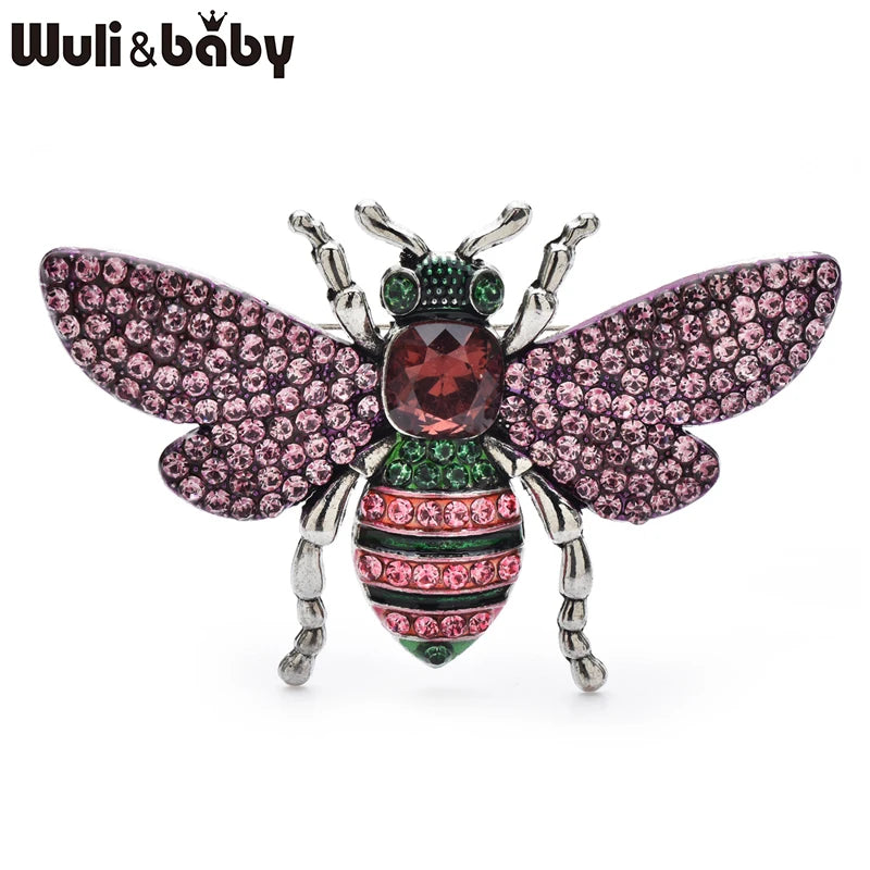 PENDRA Solis Rhinestone Bee Brooch