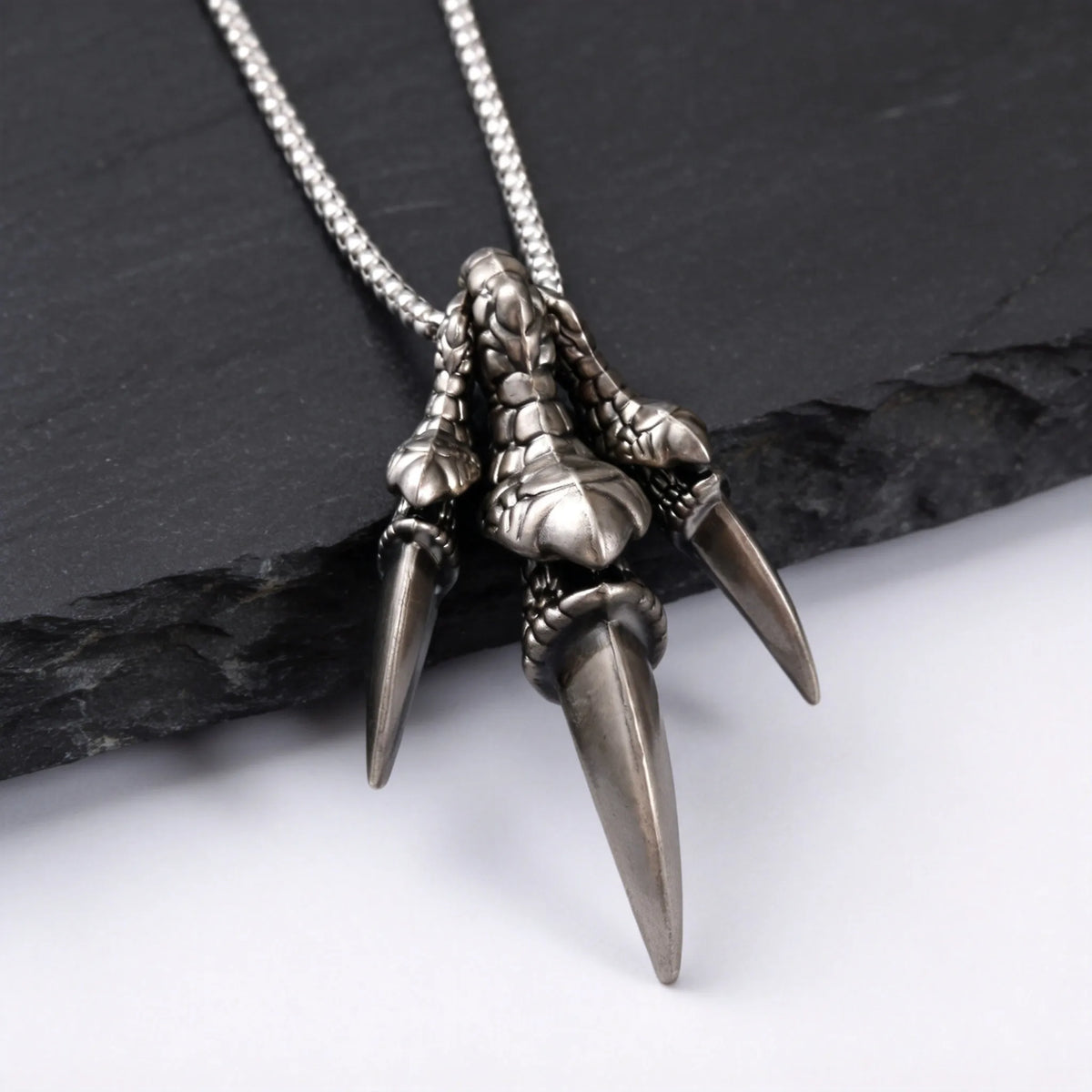 Rock Punk Dragon Claw Necklace for Men Boys,Vintage Claw Long Pendant Necklace,Trendy Jewelry Gift