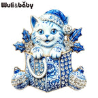 PENDRA Christmas Kitty Rhinestone Brooch