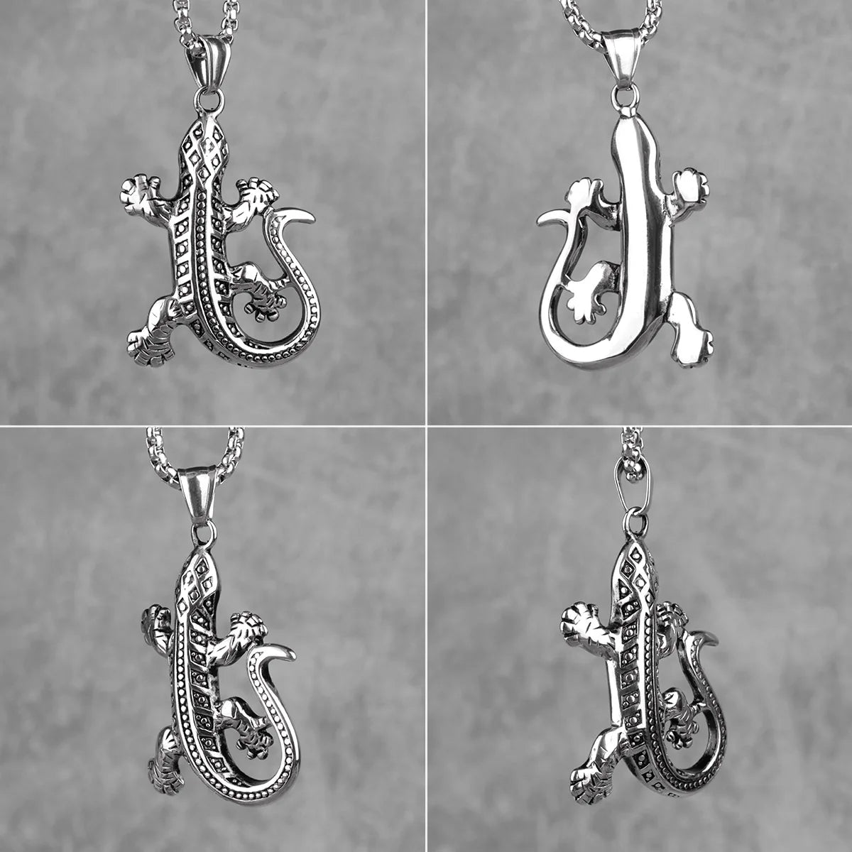 PENDRA Gecko Lizard Animal Steel Necklace