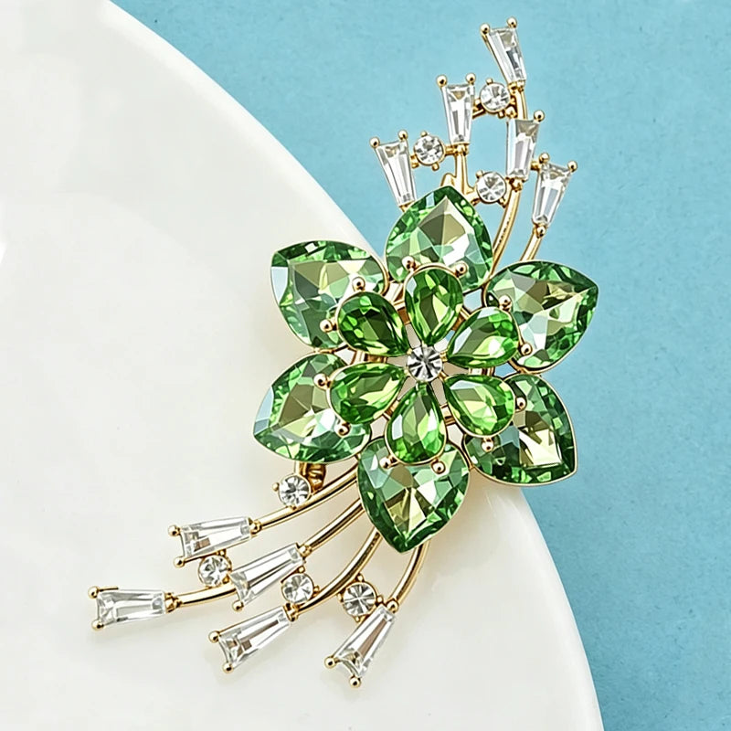 PENDRA Crystalia Luxury Crystal Flower Brooch