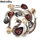 PENDRA Celestine Crystal Peacock Brooch