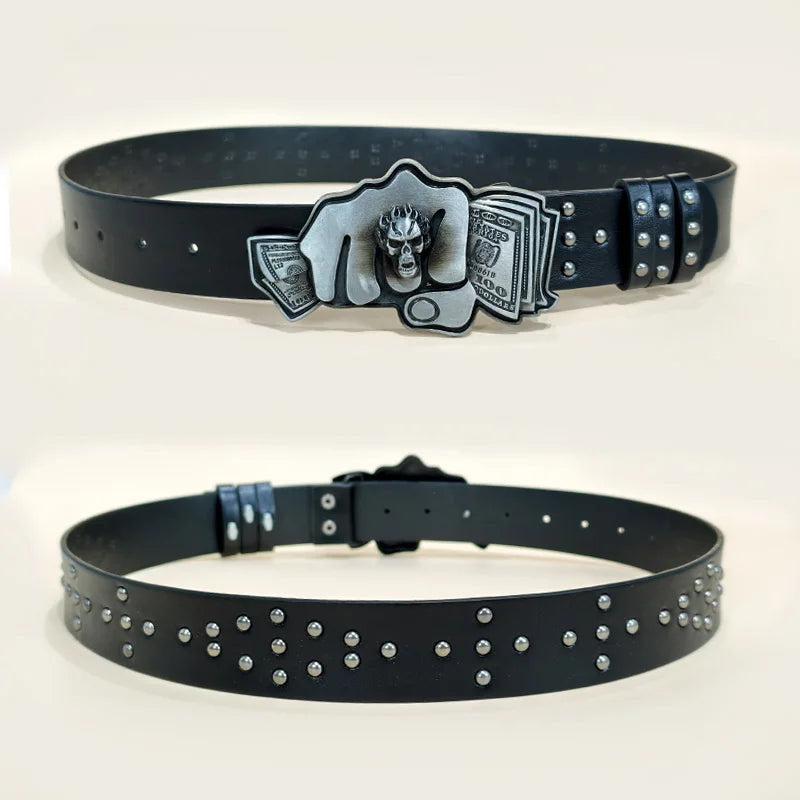 PENDRA Jadeene Leather Western Gothic Belt
