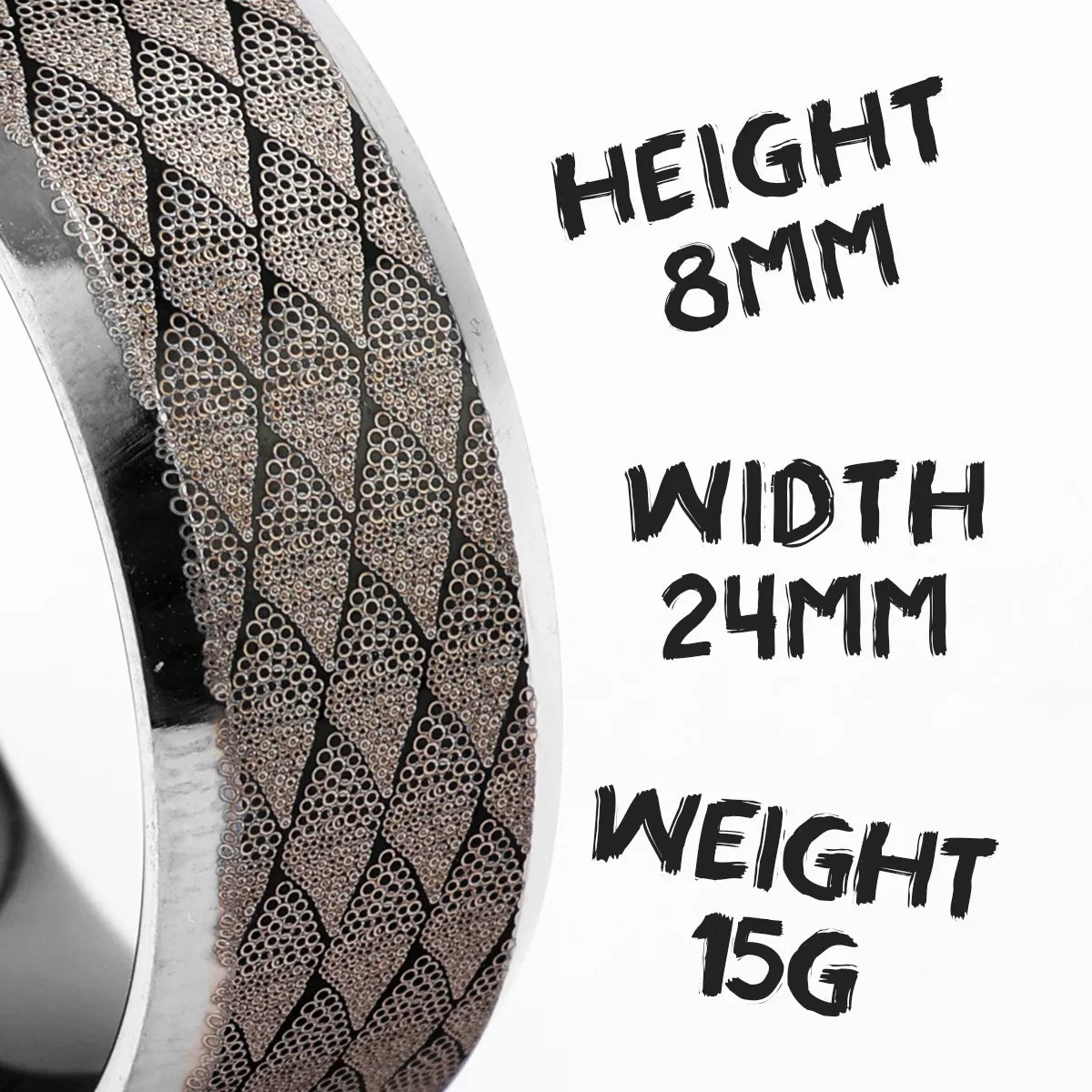 Fish Scale Pattern Luxury Laser Engrave Tungsten Steel Men Rings Punk Rock Women Wedding Jewelry Accessories Gift Wholesale
