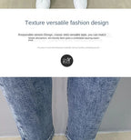 Luxury Brand Men's Slim Denim Jeans Casual Pencil Pants with Embroidery 2024 New Korean Fashion Autumn Summer Blue Long Pants