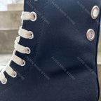 PENDRA Metalcore Black Canvas High-Top Metal-Hole Zip Lace-Up Sneakers