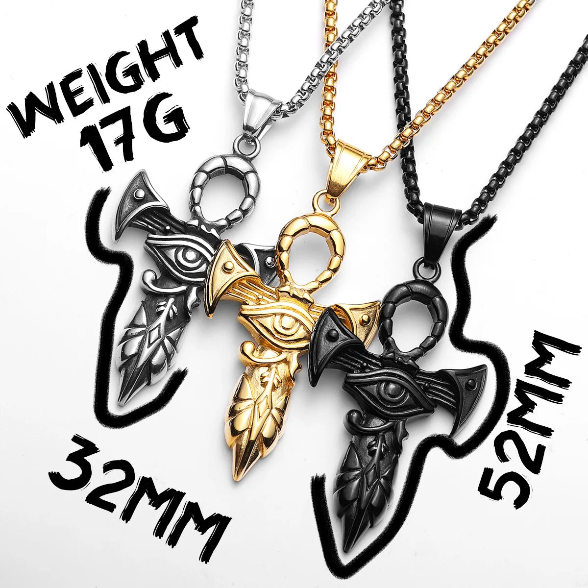 PENDRA Eye Horus Steel Necklace