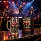 Bon Jovi Rock Legend Themed Beer Mug, Vintage Embossed Metal Handle Large Capacity Draft Beer Mug