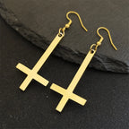 PENDRA Invertedcross Gothic Drop Earrings