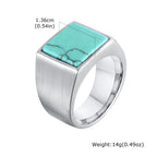 PENDRA Turquoise Dad Steel Ring